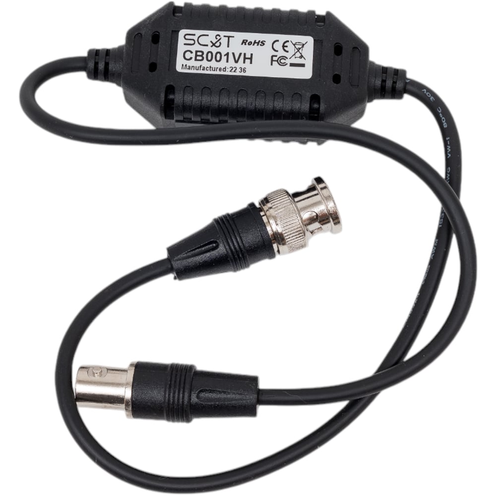 Изображение товара Фильтр помех SC&T CB001VH 1 BNC вход / 1 BNC выход 30 см кабель