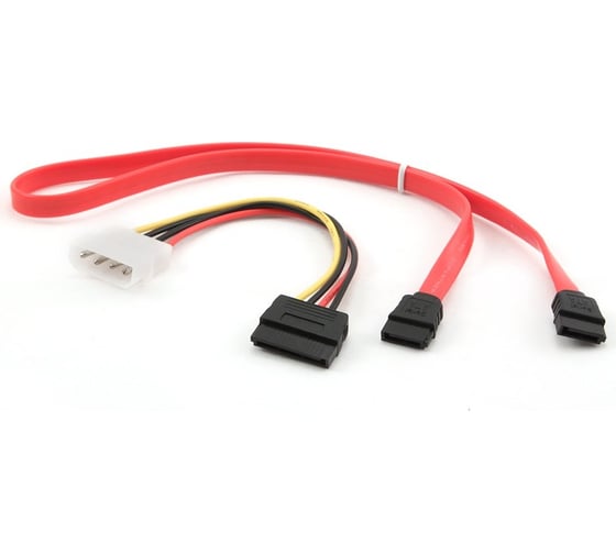 Изображение товара Комплект кабелей Cablexpert sata интерфейсный (48см) 7pin/7pin и питания (15см) 4pin/15pin, CC-SATA-N