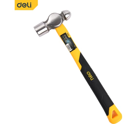 Изображение товара Рихтовочный молоток DELI DL443020 900гр (фибергласовая рукоять, плоский и сферический бойки) 130310