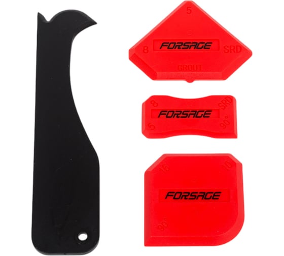 Изображение товара Набор шпателей с резаком для выравнивания силикона Forsage 4пр, в блистере f-5262 51916  F-5262(51916)