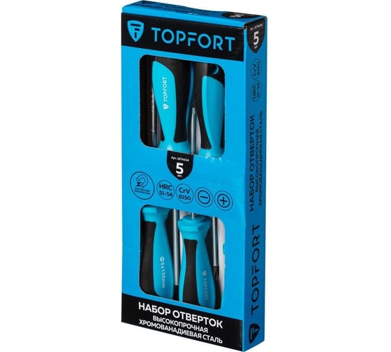 Изображение товара Набор отверток Topfort 5 шт 1674434