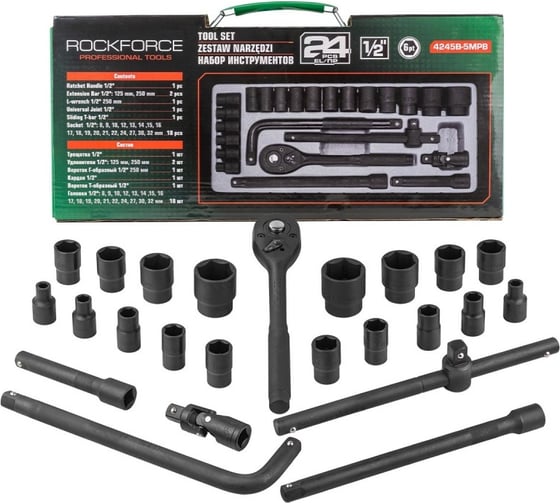 Изображение товара Набор инструментов Rockforce 24пр. 1/2" ( 6гр) RF-4245B-5MPB(57603)