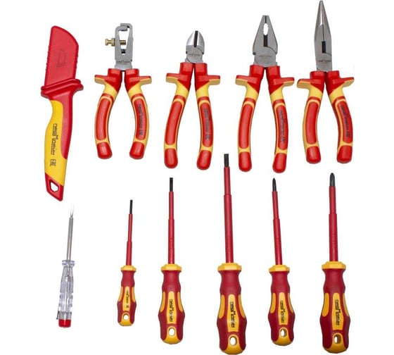 Изображение товара Набор диэлектрического инструмента Промлайн до 1000 в 11 предметов, в кофре ПЛ071117_023