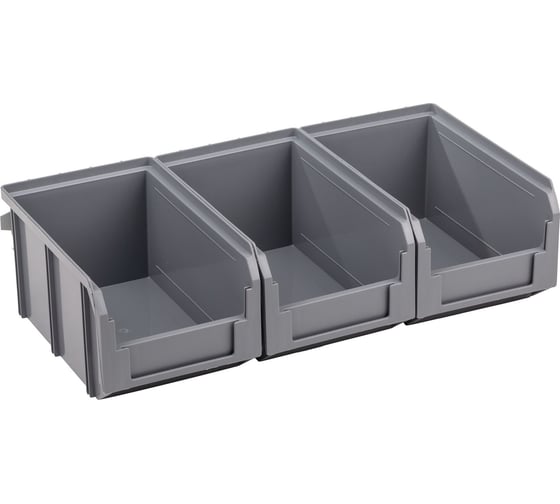 Изображение товара Настенный органайзер СТЕЛЛА-ТЕХНИК 3 серых ящика v-2 V-2-440-серый