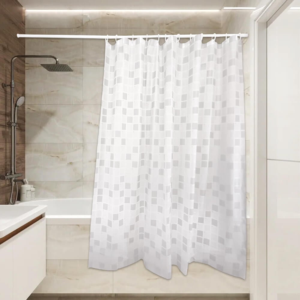 Изображение товара Штора для ванной Сантис pv-111 180x180 см мозаика серый PEVA водоотталкивающая