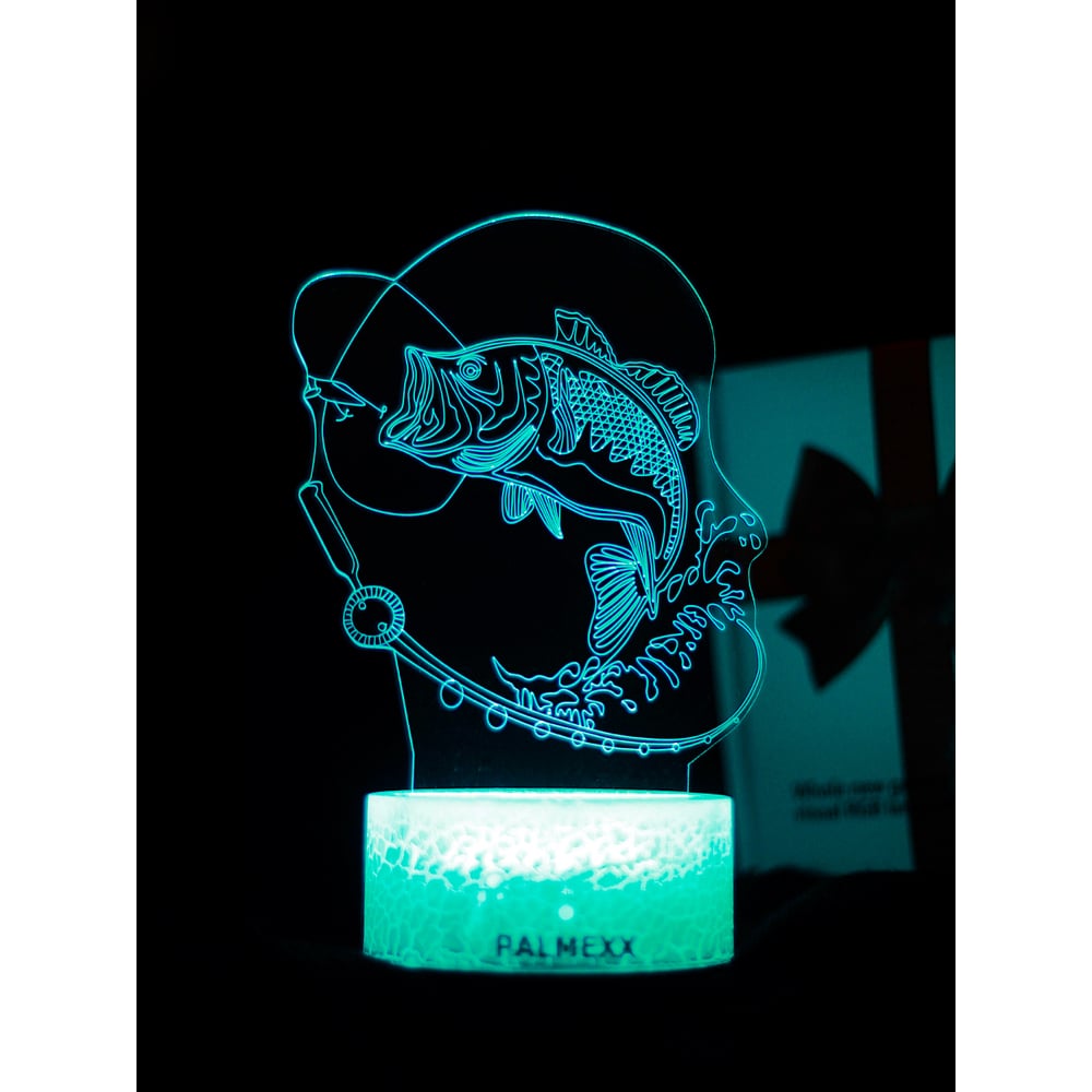 Изображение товара Светодиодный ночник PALMEXX 3D рыба RGB 7 цветов для детей