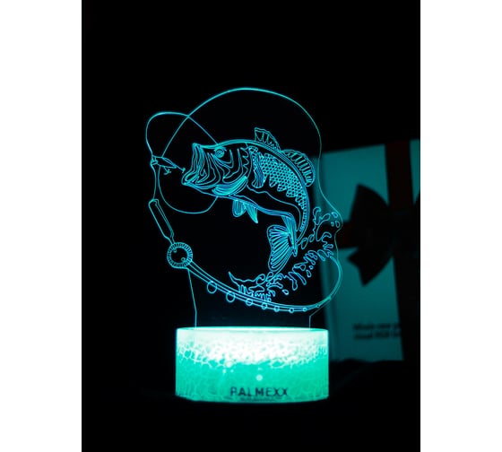 Изображение товара Светодиодный ночник PALMEXX 3d светильник led rgb 7 цветов (рыбалка) PX/LAMP-042