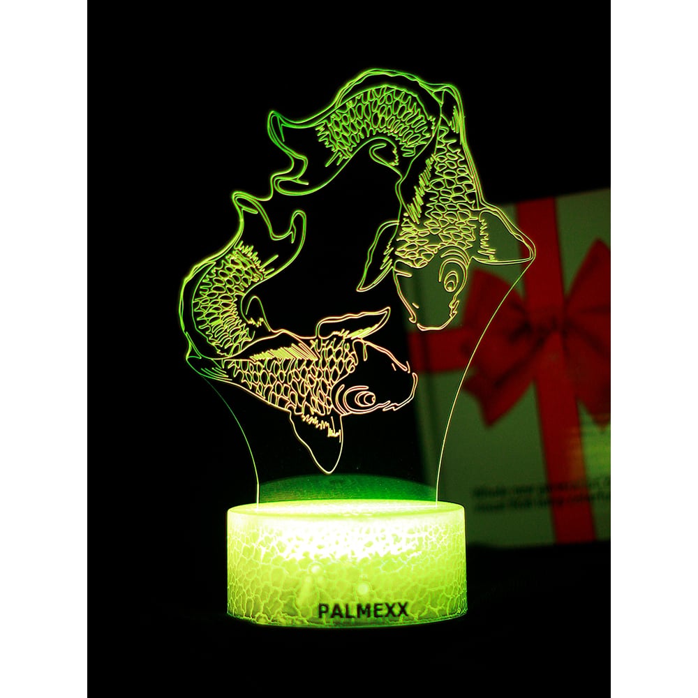 Изображение товара Светодиодный ночник PALMEXX 3d светильник led rgb 7 цветов рыба