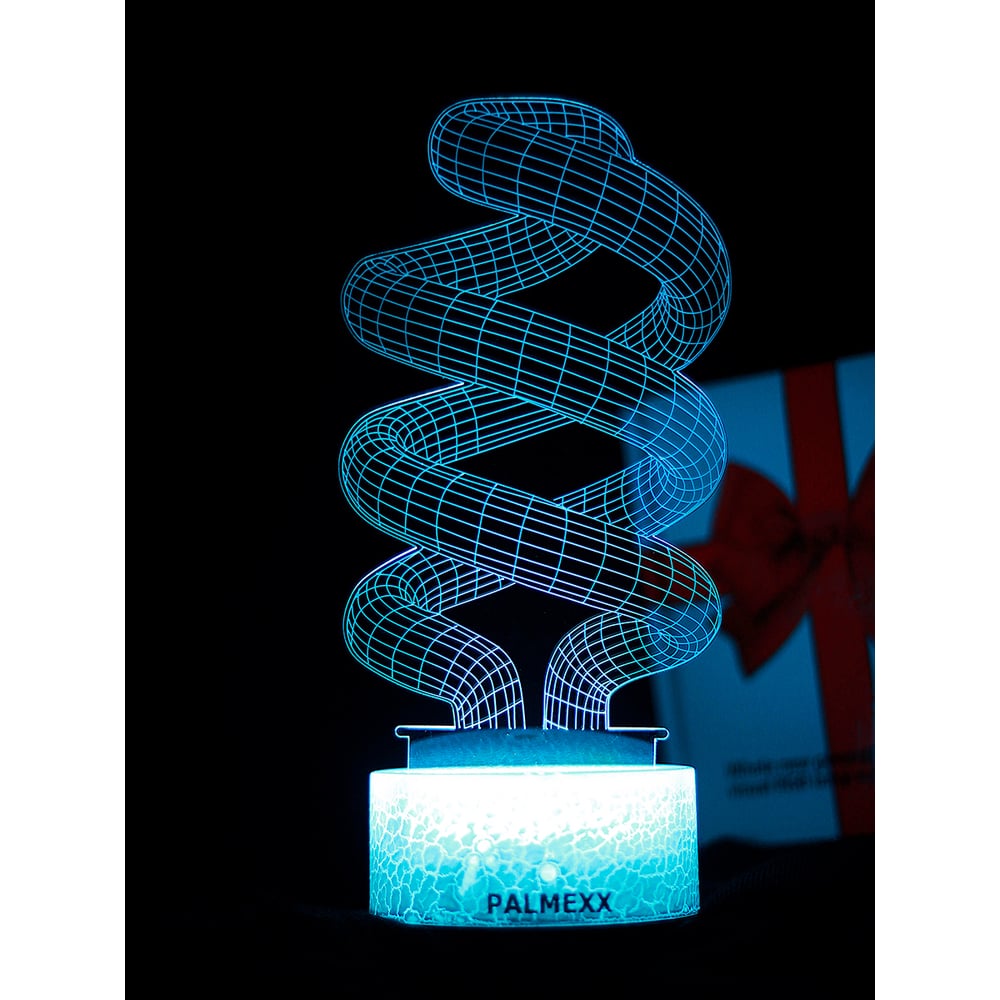 Изображение товара Светодиодный ночник PALMEXX 3d светильник RGB 7 цветов спираль PX/LAMP-045