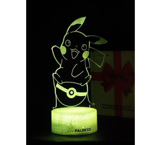 Изображение товара Светодиодный ночник PALMEXX 3d светильник led rgb 7 цветов (пикачу) PX/LAMP-053