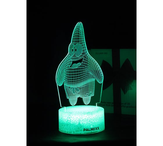 Изображение товара Светодиодный ночник PALMEXX 3d светильник led rgb 7 цветов (патрик звезда) PX/LAMP-057