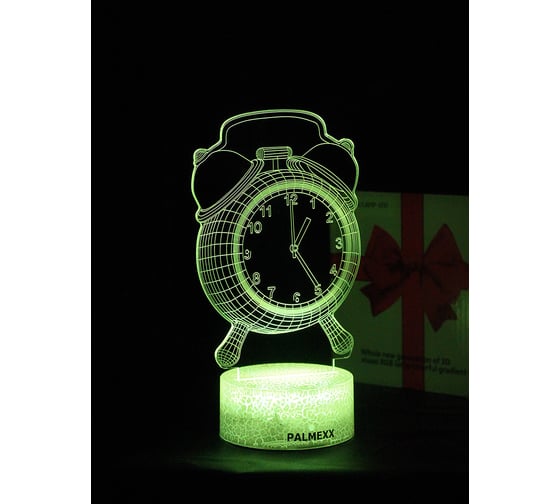 Изображение товара Светодиодный ночник PALMEXX 3d светильник led rgb 7 цветов (будильник) PX/LAMP-062