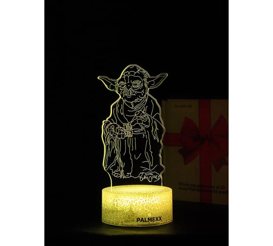 Изображение товара Светодиодный ночник PALMEXX 3d светильник led rgb 7 цветов (йода) PX/LAMP-068