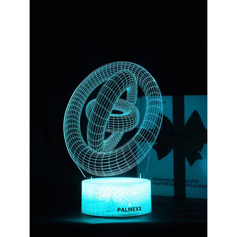 Изображение товара Светодиодный ночник PALMEXX 3d LED кольца 7 цветов для ребенка