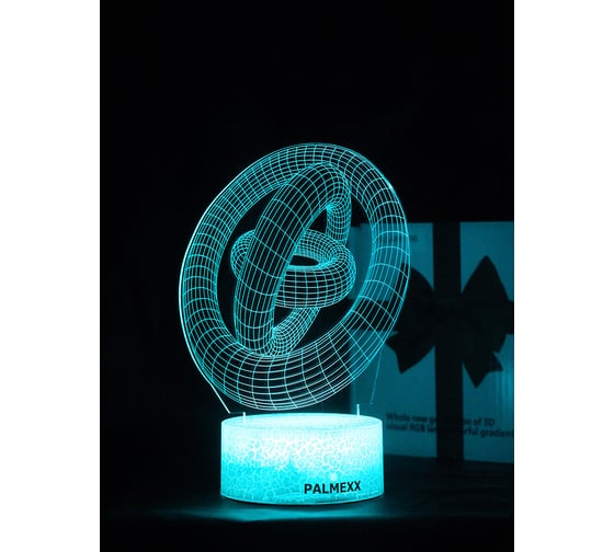 Изображение товара Светодиодный ночник PALMEXX 3d светильник led rgb 7 цветов (3d кольца) PX/LAMP-067