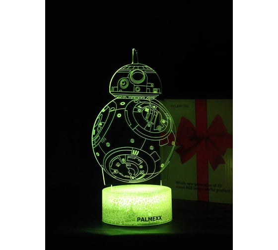 Изображение товара Светодиодный ночник PALMEXX 3d светильник led rgb 7 цветов (робот bb-8) PX/LAMP-069