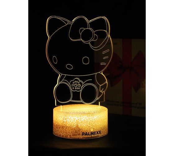 Изображение товара Светодиодный ночник PALMEXX 3d светильник led rgb 7 цветов (хелло китти) PX/LAMP-075