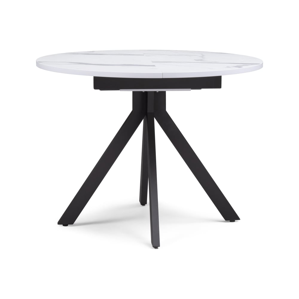 Изображение товара Деревянный стол Woodville бетина мрамор белый черный раздвижной 1000х1000х750 мм