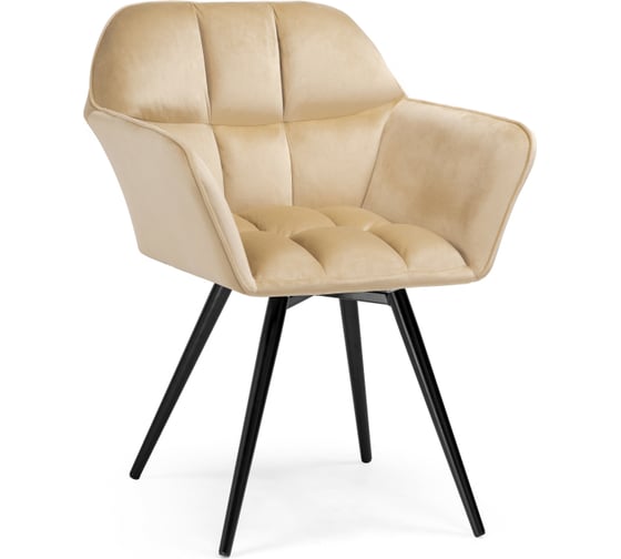 Изображение товара Крутящееся кресло Woodville ямес бежевый/черный глянец 566489