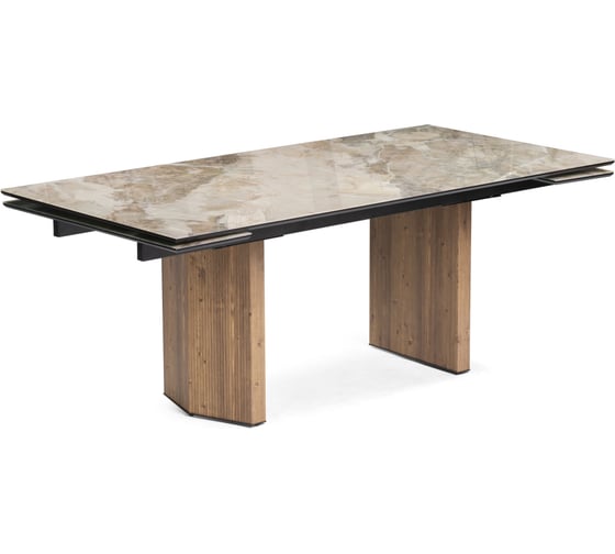 Изображение товара Стеклянный стол Woodville монерон 200(260)х100x77 см, каталония/орех кантри 553539