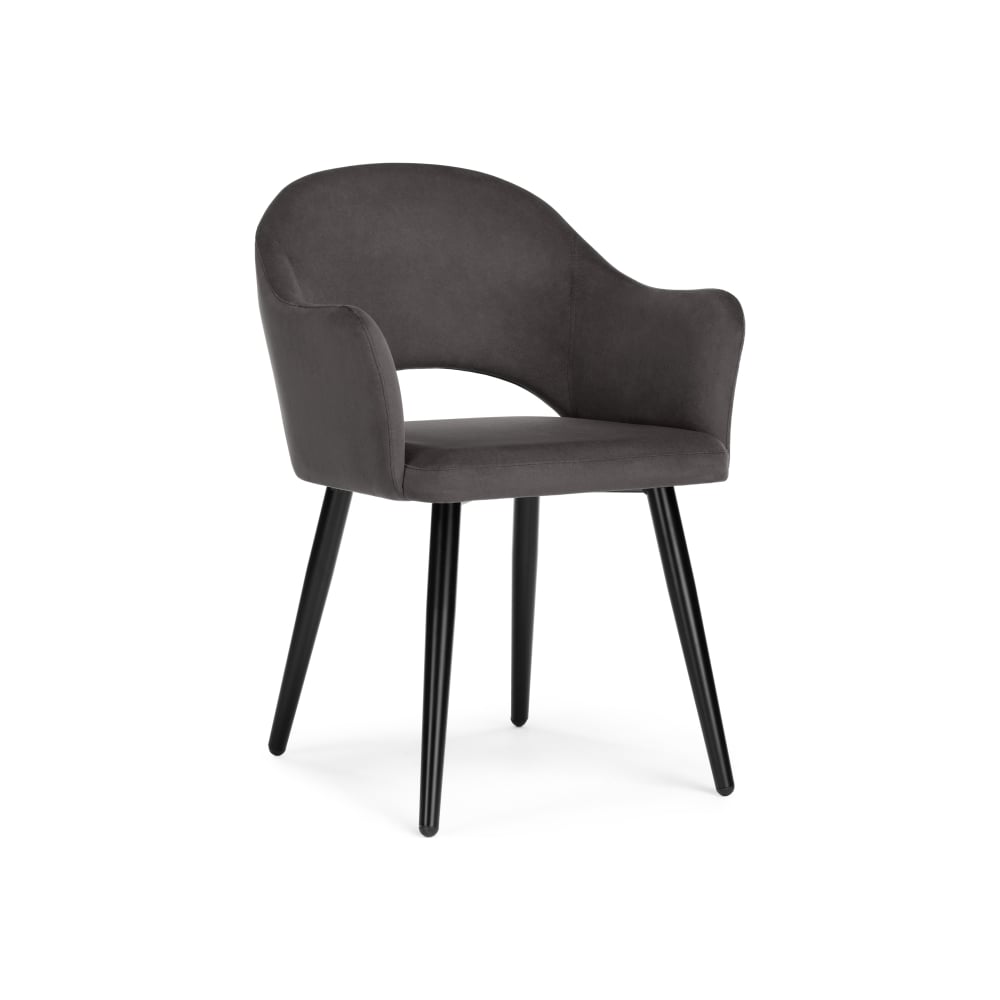 Изображение товара Стул на металлокаркасе Woodville апри микровелюр, графитовый/черный глянец 464178