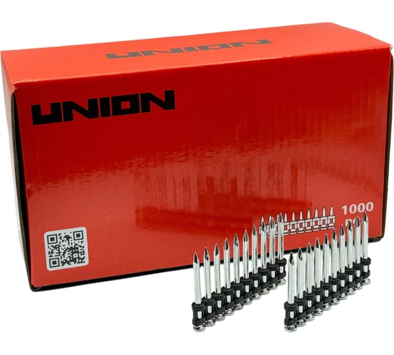 Изображение товара Гвозди по бетону усиленные UNION UT-GPS 2,7x38 для монтажного пистолета, 1000 шт. 4631171072761