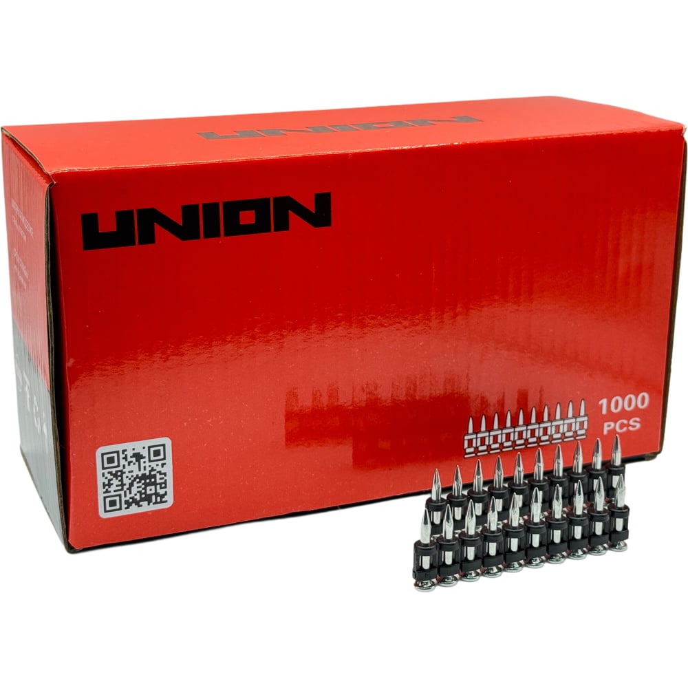 Изображение товара Гвозди по бетону усиленные UNION UT-GPS 3,05x25 для монтажного пистолета, 1000 шт. 4631170891271