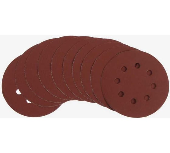 Изображение товара Круг абразивный шлифовальный перфорированный под липучку 125 мм, Р1000, 10 шт ТУНДРА 9695483