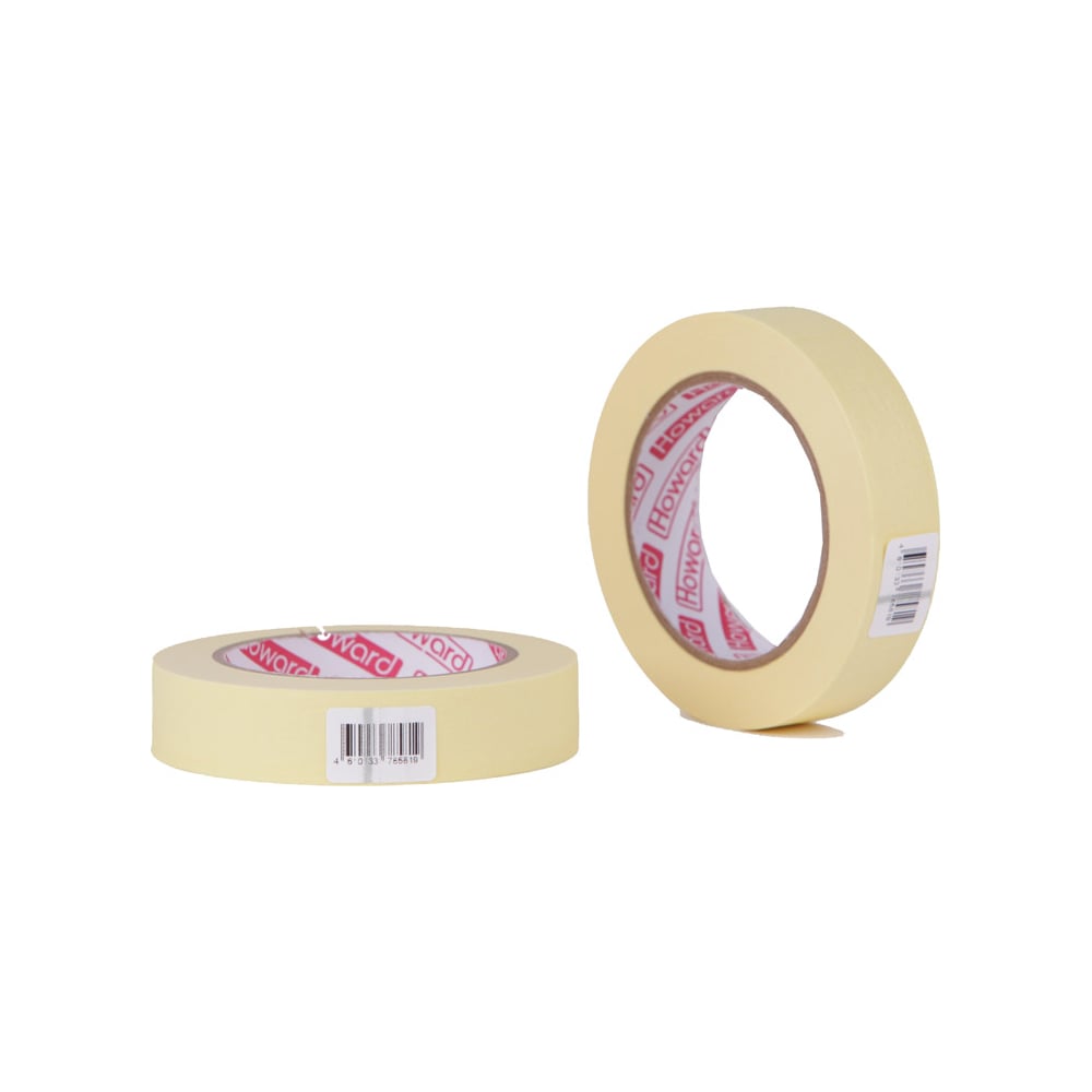 Изображение товара Малярная лента HOWARD Стандарт Плюс 25 мм 50 м бело-жёлтая для качественного оклеивания