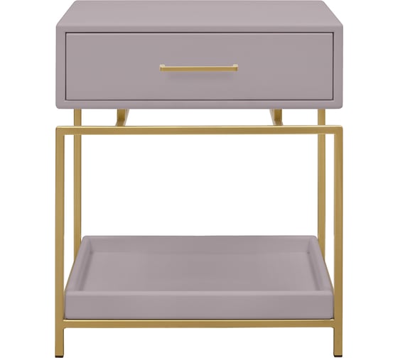 Изображение товара Прикроватная тумба GreenWeen KARIN MINI, золотой каркас, верх МДФ LATTE, 500x375x620 GW-NS-KARIN-G-MDF-LATTE GW-NS500-KARIN-G-MDF-LATTE