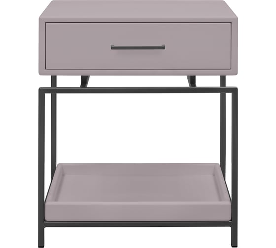 Изображение товара Прикроватная тумба GreenWeen KARIN MINI, черный каркас, верх МДФ LATTE, 500x375x620 GW-NS500-KARIN-B-MDF-LATTE