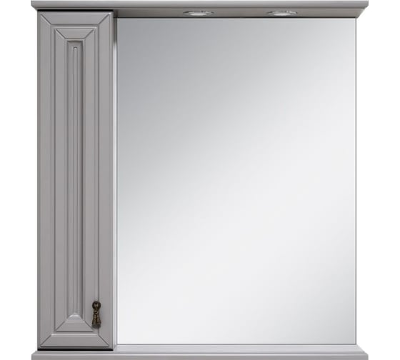 Изображение товара Зеркало-шкаф Misty лувр 75 серый, левый П-Лвр03075-1504Л