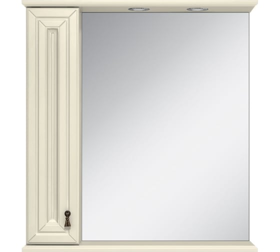 Изображение товара Зеркало-шкаф Misty лувр 75 слоновая кость, левый П-Лвр03075-1014Л