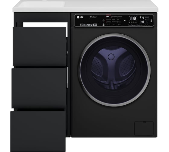 Изображение товара Тумба под раковину Brevita Grafit 40 под стиральную машину, графит, под раковину Kamilla 100 GRA-01040-013Я