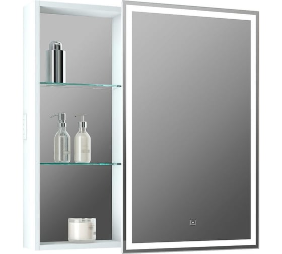 Изображение товара Зеркало-шкаф Misty Аперио с подсветкой 800x800 правый с розеткой МВК007