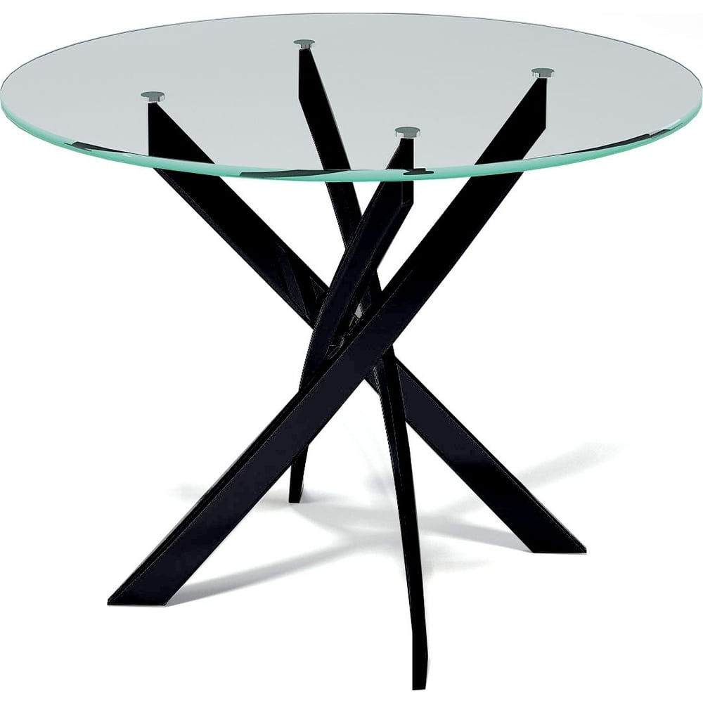 Изображение товара Стол KENNER R1000 черный с белой глянцевой стеклянной столешницей