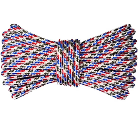 Изображение товара Шнур плетеный полипропиленовый ООО Оптхозторг 10 мм 20 м разноцветный 05810201