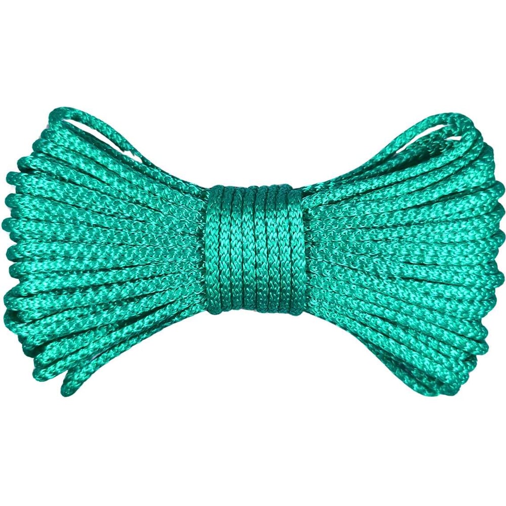 Изображение товара Вязаный полипропиленовый шнур 6 мм 50 м зеленый ООО Оптхозторг