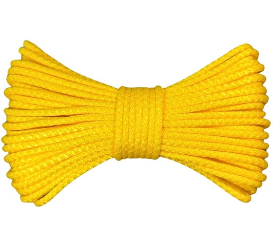 Изображение товара Шнур вязаный полипропиленовый ООО Оптхозторг 6 мм 30 м желтый 0386306