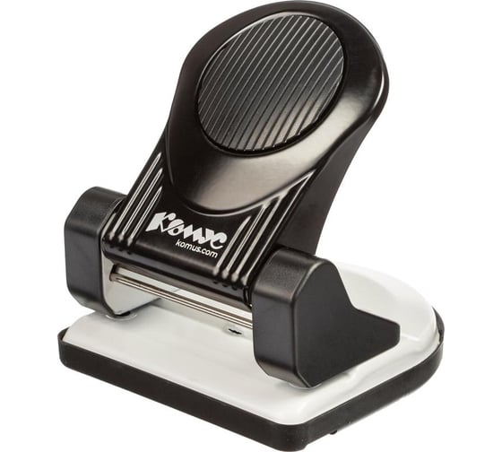 Изображение товара Дырокол Комус mpbk30 до 30 листов, металл, с линейкой и блокиратором, черный 1271913