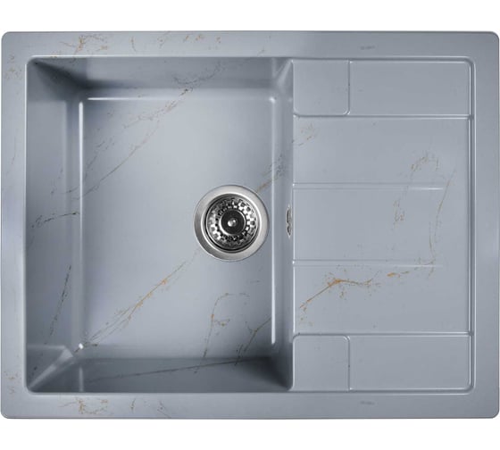 Изображение товара Мойка для кухни из искусственного камня WISENT мрамор серо-золотой (беларусь) 500x650x220 WB22-15/WGER013