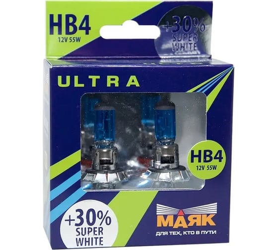 Изображение товара Автомобильная лампа МАЯК Super White +30% ULTRA 4630010934086 НB4, 12V, 65W, P22d 89006SW+30