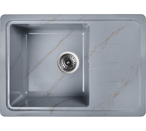 Изображение товара Мойка для кухни из искусственного камня WISENT мрамор серо-золотой (беларусь) 435x620x220 WB15-15/WGER013