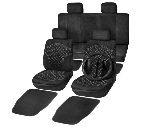 Изображение товара Чехлы на сиденья SKYWAY STRIKE-2 полиэстер, черный S01301028