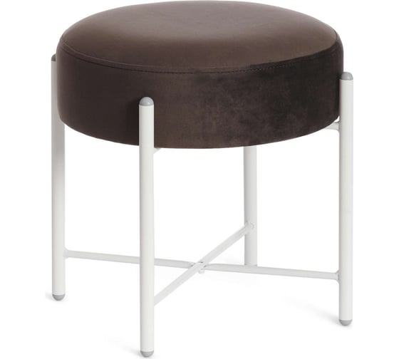 Изображение товара Банкетка Tetchair Amber металл, ткань, 41x41x40 см, темно-коричневый/белый 19245