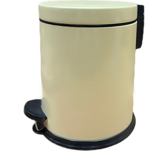 Изображение товара Урна с педалью PRIMANOVA 3 л, металл/матовый крем, высота 24 см, диаметр 18,5 см D-20808