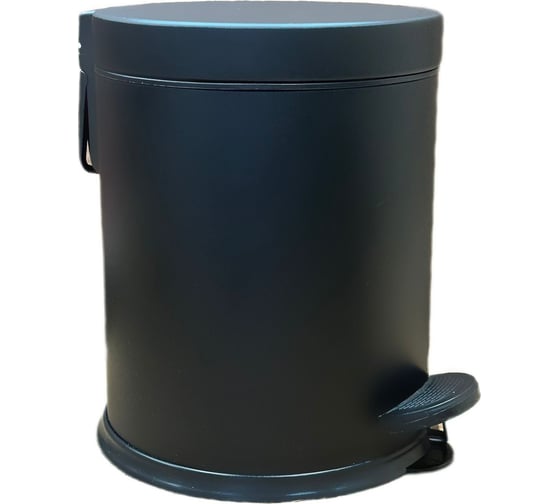 Изображение товара Урна с педалью PRIMANOVA 3 л, металл/матовый черный, высота 24 см, диаметр 18,5 см D-20807