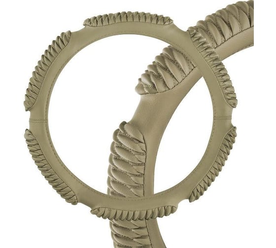 Изображение товара Оплетка SKYWAY Sponge ribby 6 подушечек, M, бежевая, экокожа S01102221