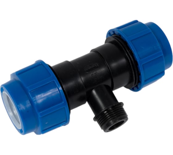 Изображение товара Тройник компрессионный для полиэтиленовых труб LAMMIN наружная резьба 32x3/4" 80/10 Lm34013322032