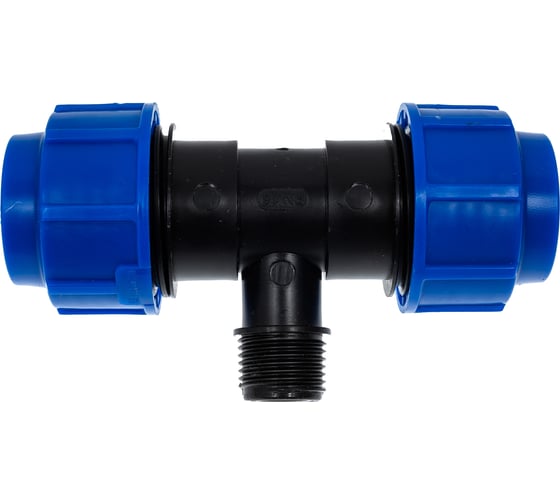 Изображение товара Тройник компрессионный для полиэтиленовых труб LAMMIN наружная резьба 25x1/2" 160/20 Lm34013251525